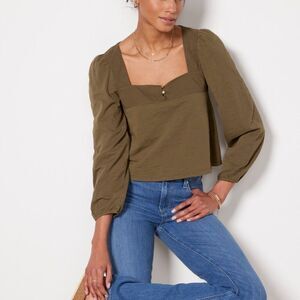 Nation LTD Pascale Square Neck Top in Lagoon Size Medium